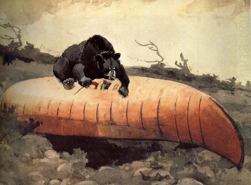 Winslow Homer Black Bear and Canoe china oil painting image